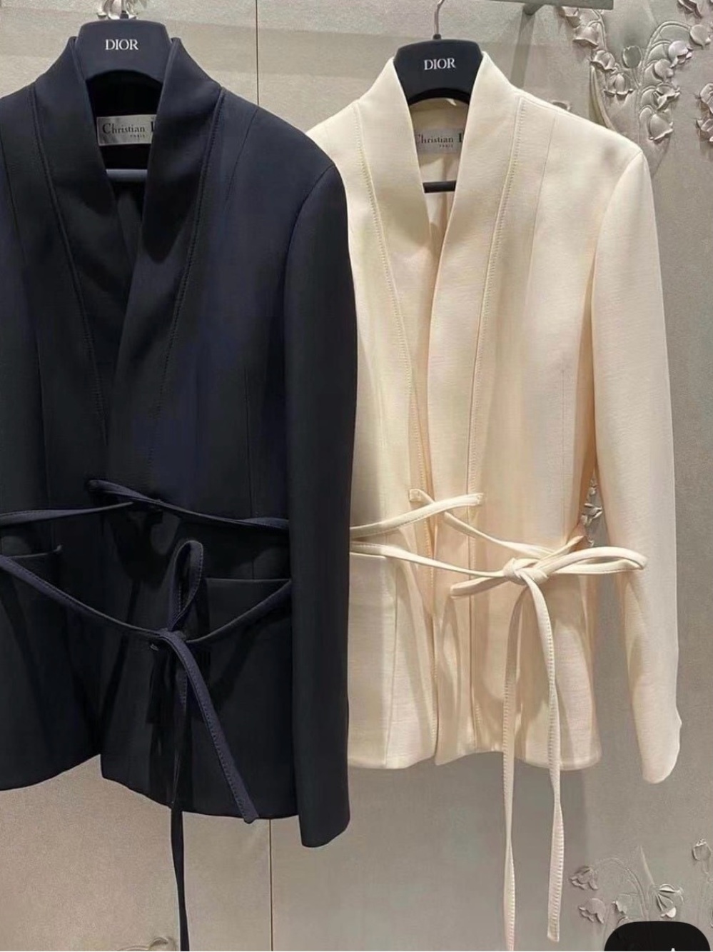 Christian Dior wool silk wrap jacket